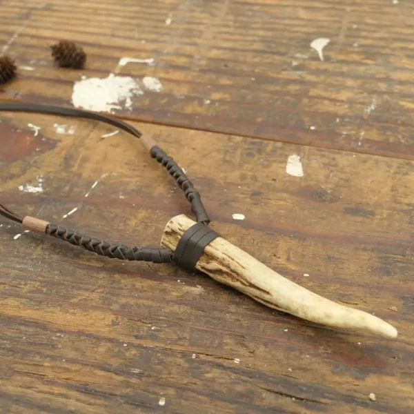 Antler Tip Leather Necklace