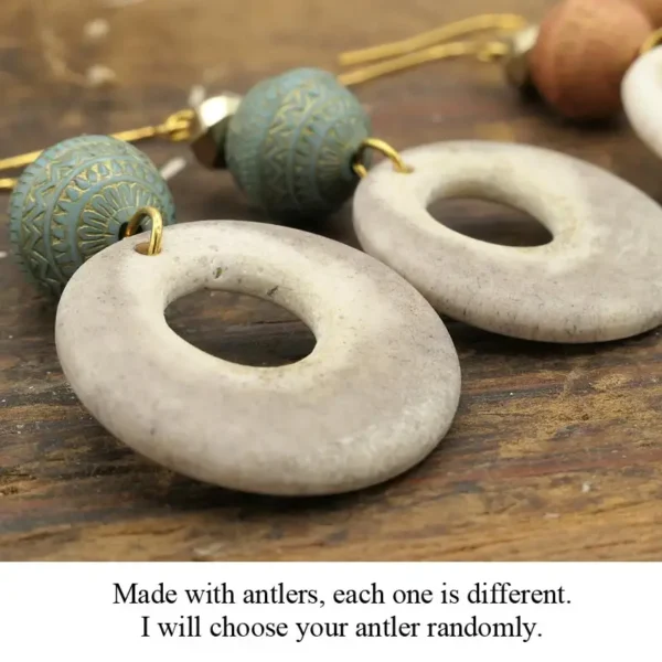 Round Antler Open Circle Earrings