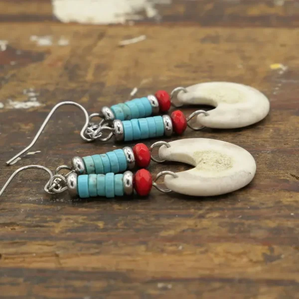 Antler Turquoise Dangle Earrings