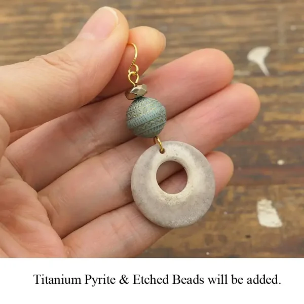 Round Antler Open Circle Earrings