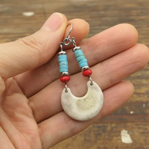 Antler Turquoise Dangle Earrings