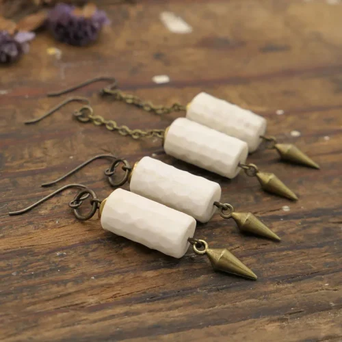 Spike and Antler Tube Earrings