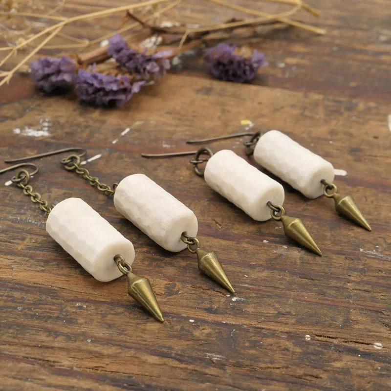 Spike and Antler Tube Earrings