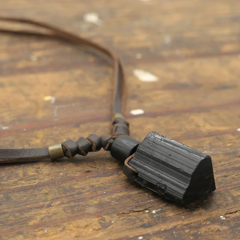 Raw Black Tourmaline Necklace