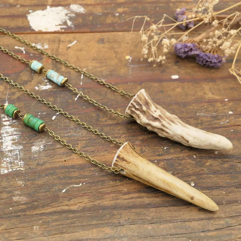 antler tip chain necklace