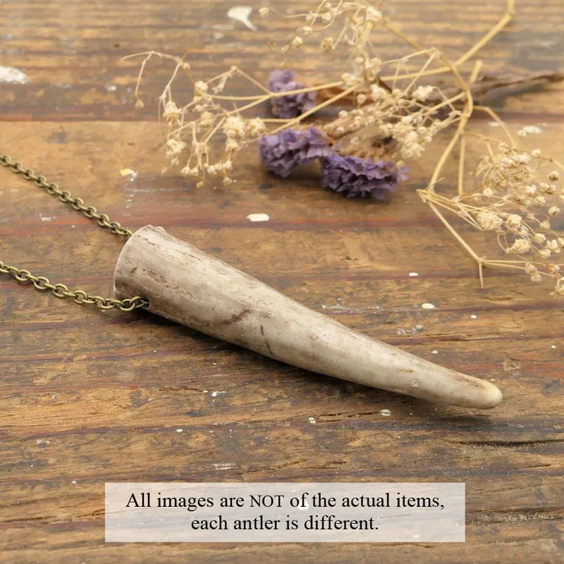 Antler Tip Necklace with Beads