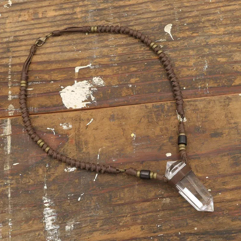 Large Clear Quartz Crystal Necklace
