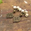 Antler Cube Filigree Disk Earrings