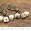 Antler Cube Filigree Disk Earrings