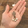 Antler Cube Filigree Disk Earrings
