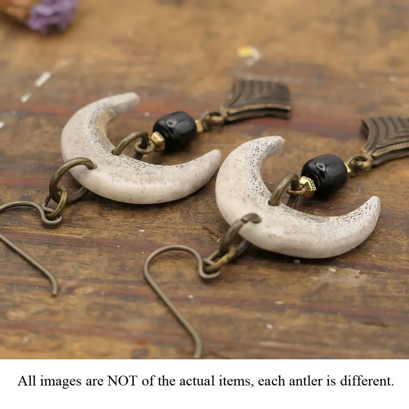 Crescent Antler Dangle Earrings