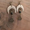Crescent Antler Dangle Earrings