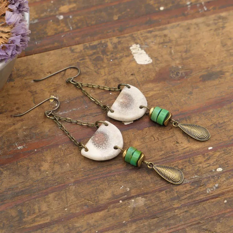 Antler Turquoise Chain Earrings