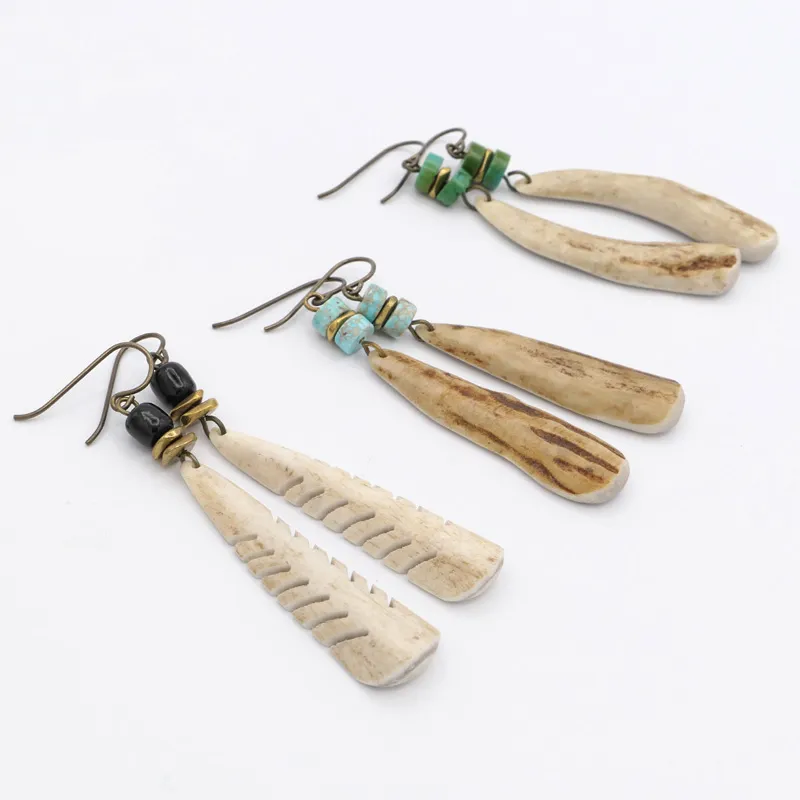 long antler dangle earrings