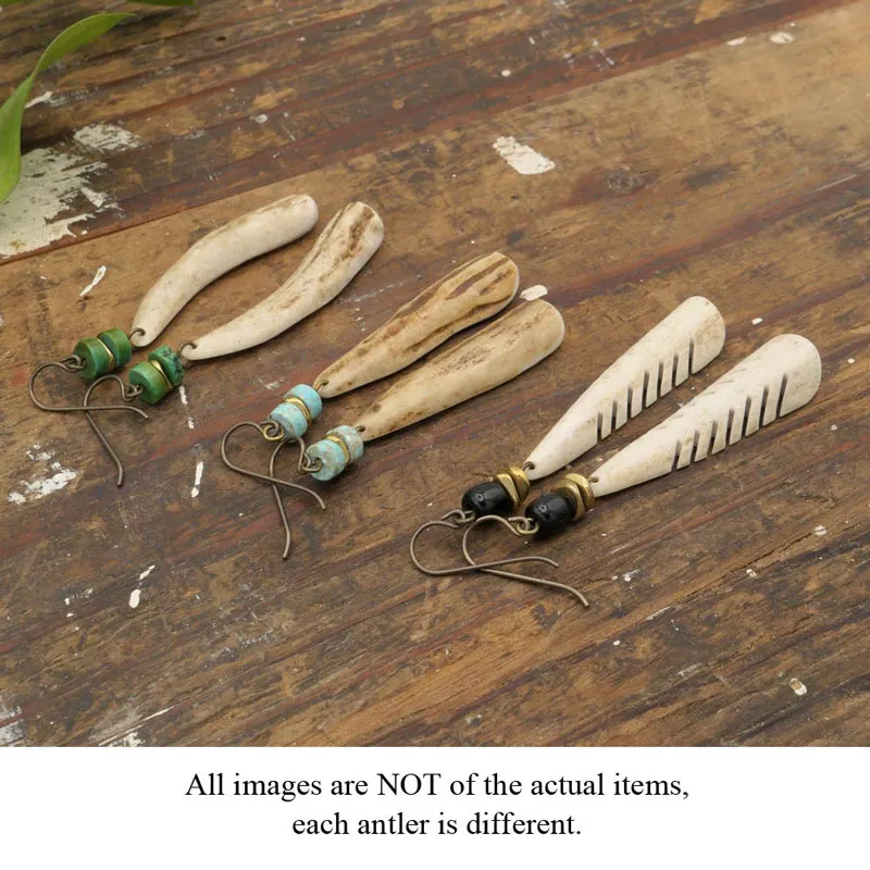 Antler Tip Long Bar Earrings