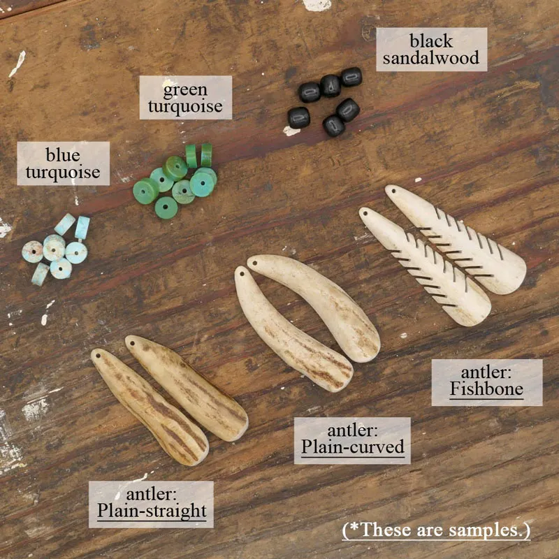 Antler Tip Long Bar Earrings