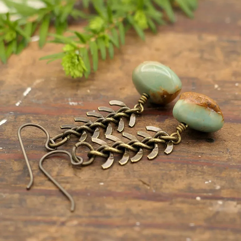 Natural Turquoise Nugget Earrings