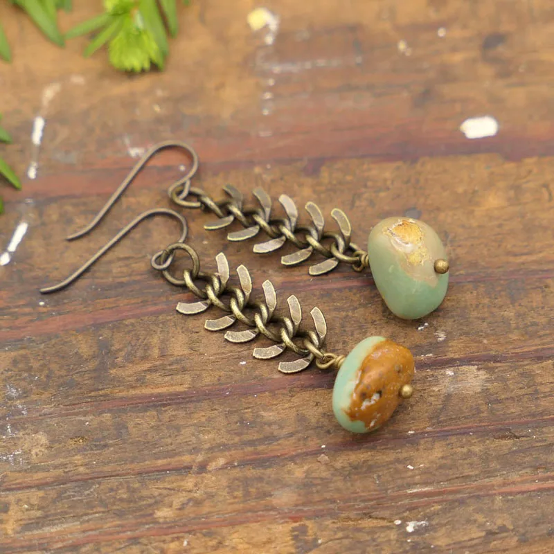 Natural Turquoise Nugget Earrings