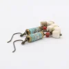 Turquoise Antler Cube Earrings