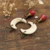 Half Moon Crescent Antler Earrings