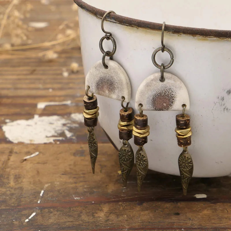 Tribal Inspired Antler Dangle Earrings