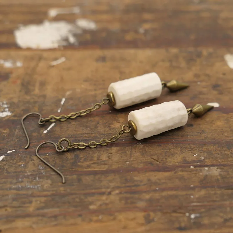 Spike and Antler Tube Earrings