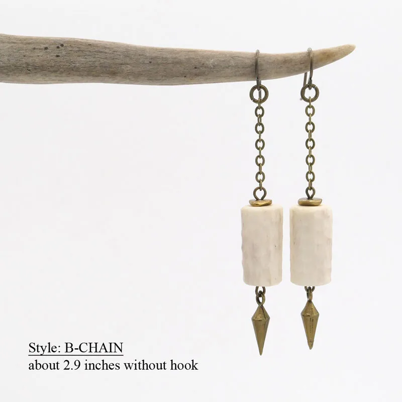 Spike and Antler Tube Earrings