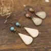 Teardrop Antler Gemstone Earrings