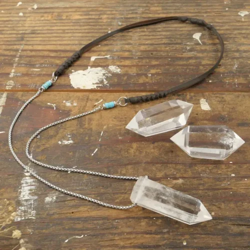 clear crystal necklace 30 inches long