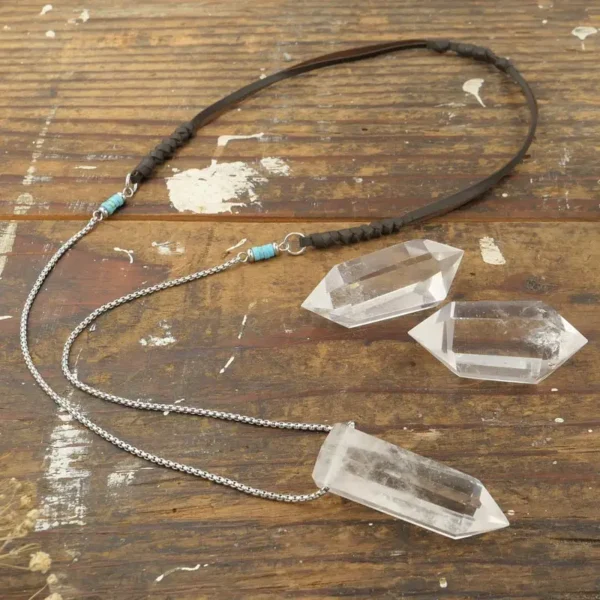 clear crystal necklace 30 inches long