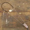 Crystal Necklace Rose Quartz Flower Agate