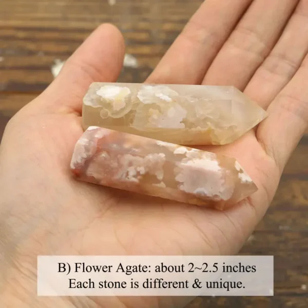 Crystal Necklace Rose Quartz Flower Agate