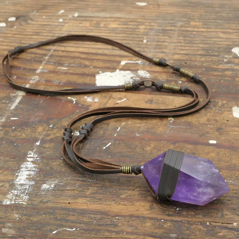 Natural Amethyst Long Necklace
