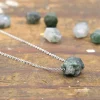 Moss Agate Necklace Dainty Gemstone