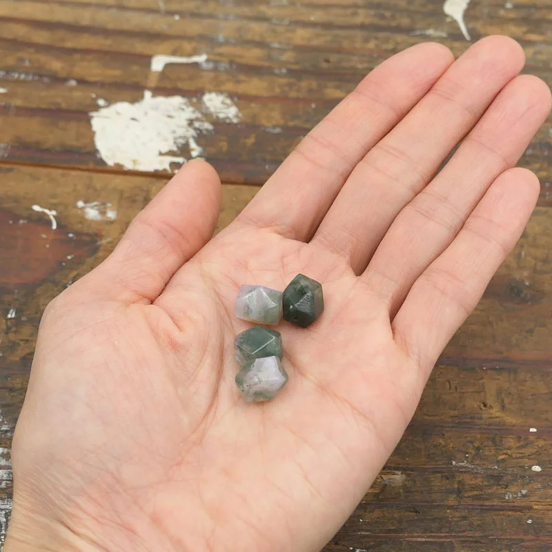 Moss Agate Necklace Dainty Gemstone