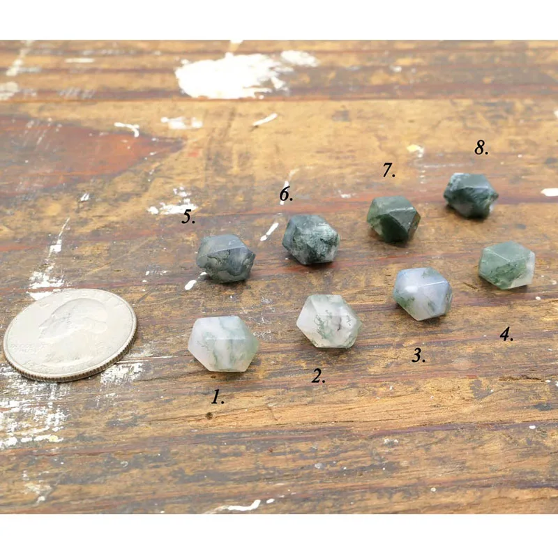 Moss Agate Necklace Dainty Gemstone