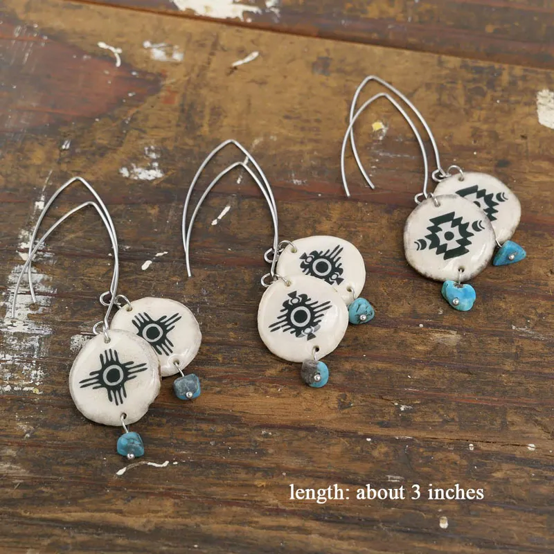 Antler Turquoise Dangling Earrings
