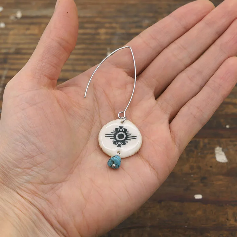 Antler Turquoise Dangling Earrings