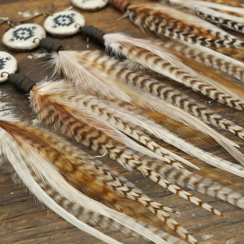 Real Feather Antler Long Earrings
