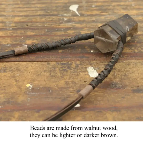 Smoky Quartz Leather Necklace