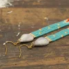 Beaded Long Fringe Antler Earrings