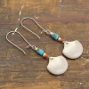 Turquoise Antler Long Earrings