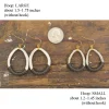 Antler Oval Hoops Leather Earring