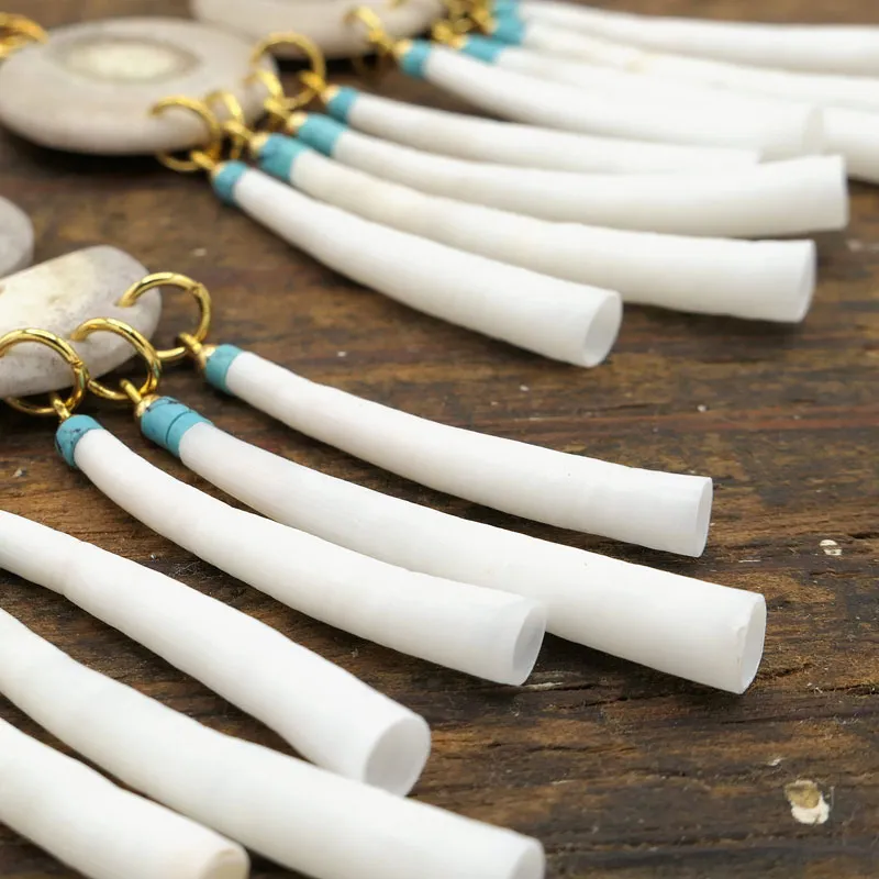 Dentalium Shell Geometrical Earrings