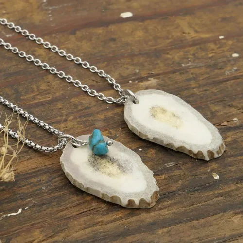 Sliced Antler Pendant Necklace