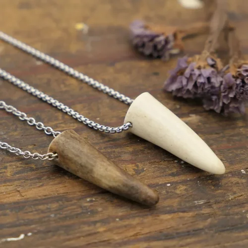 antler tip pendant necklace