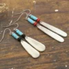 turquoise antler dangle earrings