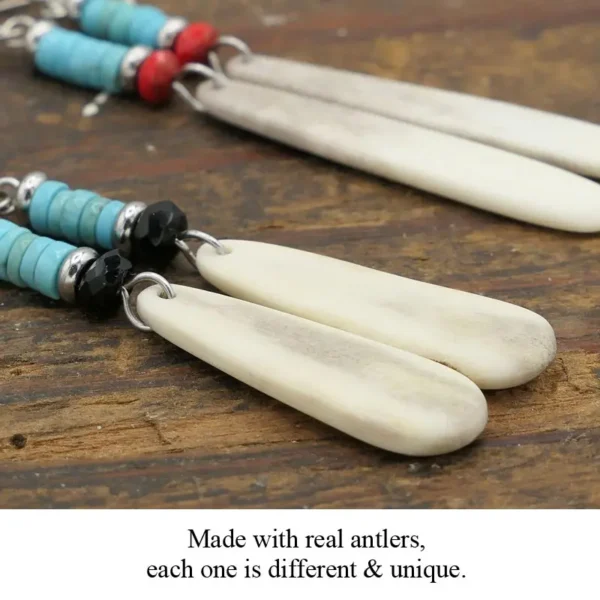 Antler Turquoise Long Earrings