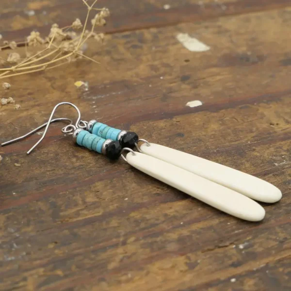 Antler Turquoise Long Earrings