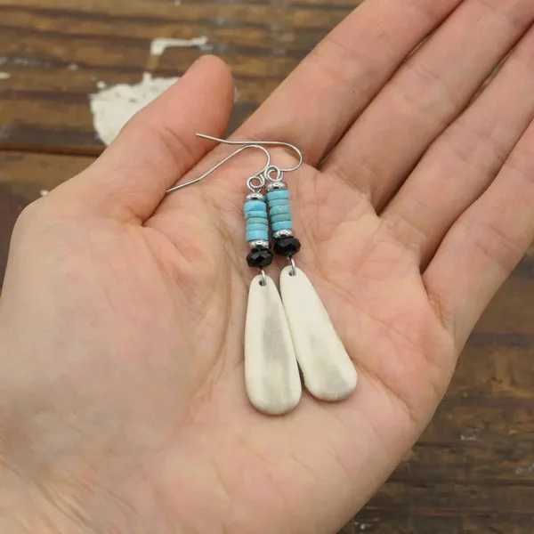 Antler Turquoise Long Earrings